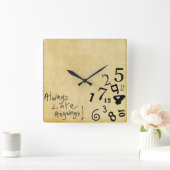 いつも遅れてるウォールクロック! スクエア壁時計 (ホーム)