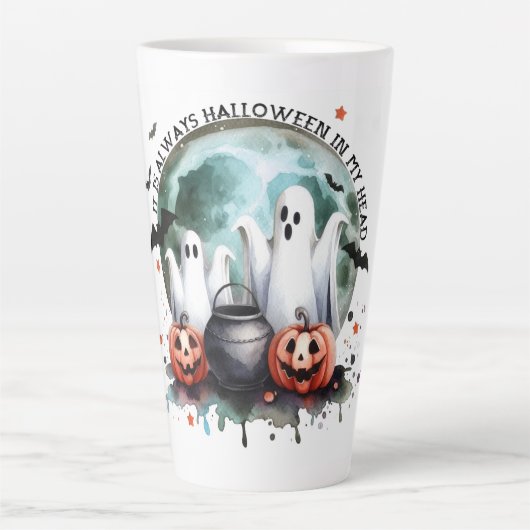 いつも頭の中はハロウィン 大 カフェラテマグ (正面)