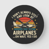 いつも飛行機を止めて眺めてるわけじゃない ラウンド壁時計 (正面)