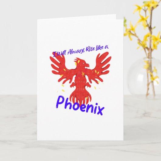 いつも鳳凰のように立ち上がる カード (黄色い花)