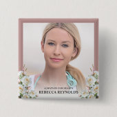 いつエレガントもハートの写真フローラ葬 缶バッジ (正面)