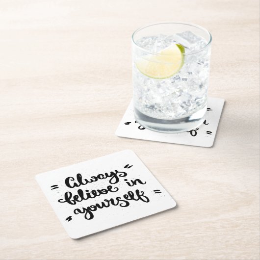 いつ信じも自分で スクエアペーパーコースター (インサイチュ)