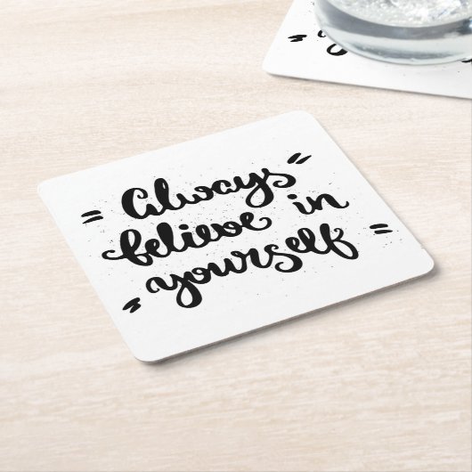 いつ信じも自分で スクエアペーパーコースター (アングル)