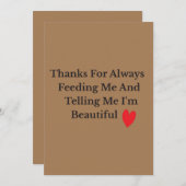 いつ感謝していも私食べ物を与えをだまして、私は自分が サンキューカード (正面/裏面)