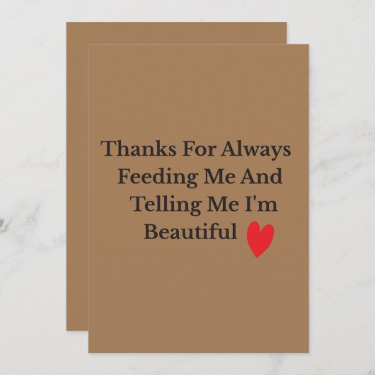 いつ感謝していも私食べ物を与えをだまして、私は自分が サンキューカード (正面/裏面)