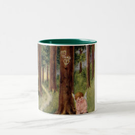 いつ我々はバレンタインデーヴィンテージに会う ツートーンマグカップ