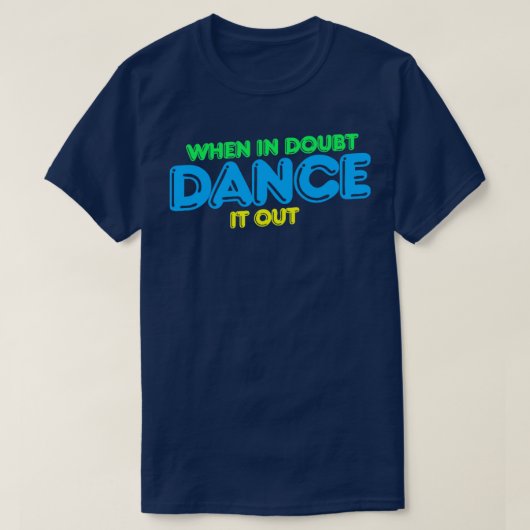 いつ疑問がレトロなダンサーを踊り出す Tシャツ (デザイン正面)