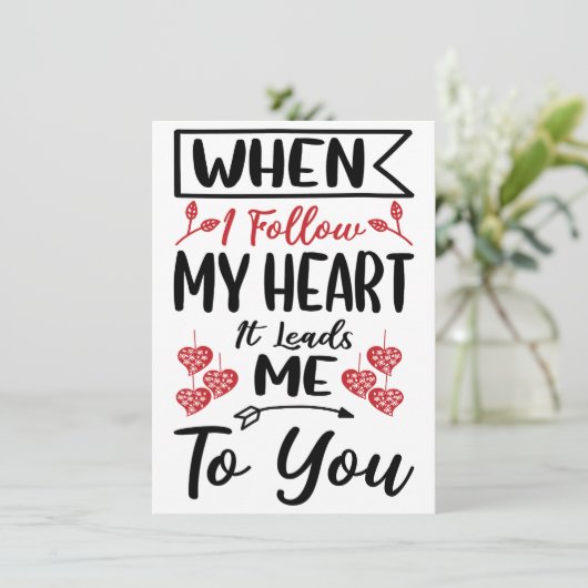 いつ私の後を追ハートバレンタインデーのホリデーカード シーズンカード (スタンド正面)