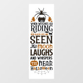 いつ魔女がハロウィーンに乗って行く引用文 ウィンドウサイン (シート)