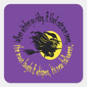 いつ魔女はハロウィンイエローTの近くに乗って行く スクエアシール (正面)