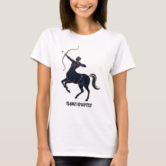いて座のラインアート - コズミック・ゾディアック Tシャツ (正面)