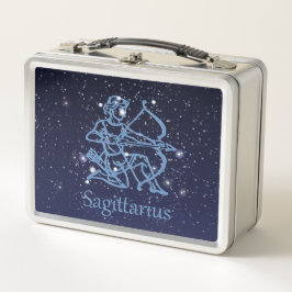 いて座の星座と星々をあしらった星座マーク メタルランチボックス