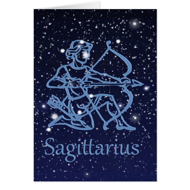 いて座の星座と星々をあしらった星座記号 (正面)