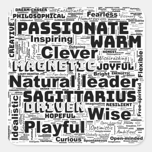 いて座の言葉の雲：インスピレーション スクエアシール (正面)