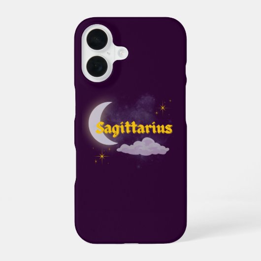 いて座 天体 月 雲 星 占星術 iPhone 16ケース (裏面)