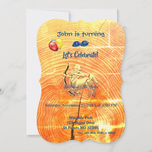 いて座(11月22日 – 12月21日) 招待状 (正面)