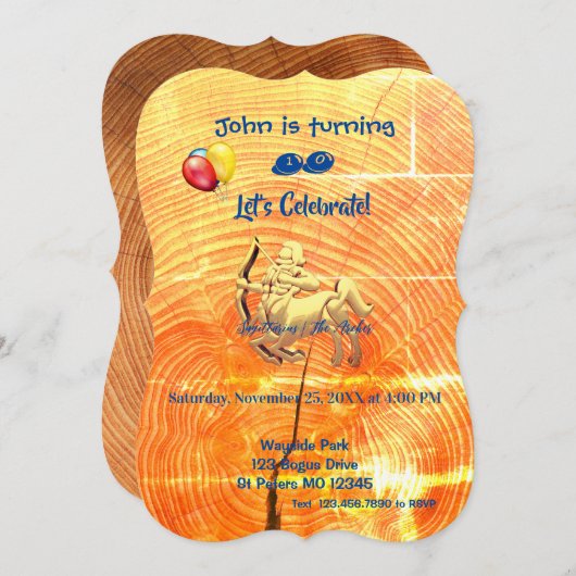 いて座（11/22 - 12/21） 招待状 (正面/裏面)