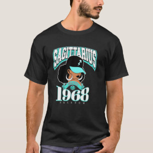 いて座 1968 ターコイズブルーの誕生日 アフロ 星座 ク Tシャツ