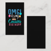 いとこお誕生日ケーキおもしろいバルーンボーイズキッドパーティー 名刺 (正面/裏面)