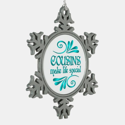 いとこが人生を特別に スノーフレークピューターオーナメント (左)