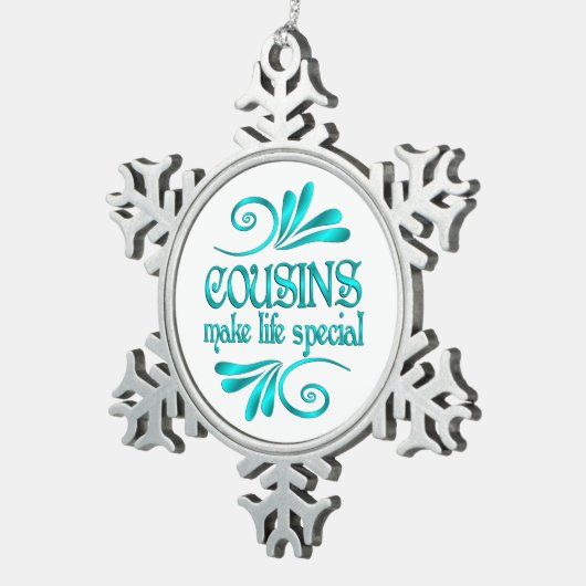 いとこが人生を特別に スノーフレークピューターオーナメント (右)