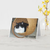 **いとこさん**猫のニャー誕生日 カード (黄色い花)