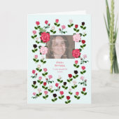 いとこさん、誕生日、バラ カード (正面)