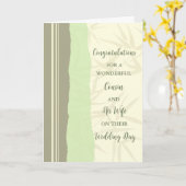 いとこと彼の妻の結婚式の日おめでとう カード (黄色い花)