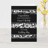 いとこと彼の妻の結婚式の日おめでとう カード (黄色い花)