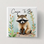 いとこになる | ウッドランドをテーマにした赤ちゃんシャワー 缶バッジ (正面)