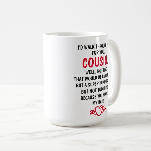 いとこのために火の中を歩く コーヒーマグカップ (正面右)