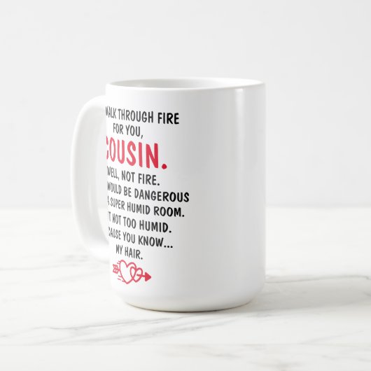 いとこのために火の中を歩く コーヒーマグカップ (正面左)