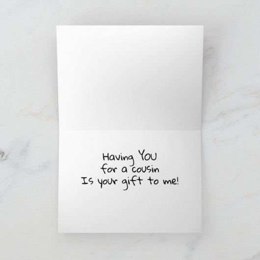 いとこのために「あなた」を持つことは贈り物である カード (内部)