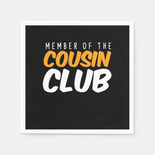 いとこのクラブのメンバー兄弟姉妹の家族ギフト スタンダードカクテルナプキン (正面)