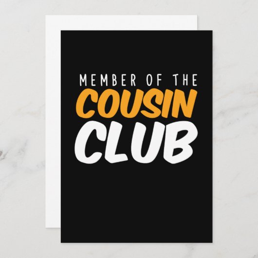 いとこのクラブのメンバー兄弟姉妹の家族ギフト 招待状 (正面/裏面)