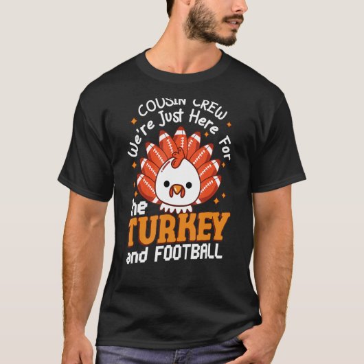 いとこのクルーかわいい七面鳥のサッカーの羽ハッピーザ Tシャツ (正面)