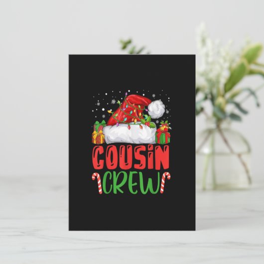 いとこのクルーのクリスマスサンタハットライトクリスマスキッズB 招待状 (スタンド正面)