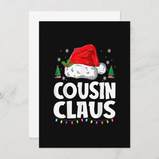 いとこのクルーのクリスマスバッファロー赤い格子柄パジャマX- 招待状 (正面/裏面)