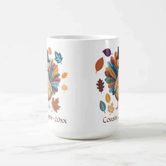 いとこのクルー巡礼者トルコ感謝祭 コーヒーマグカップ (中央)