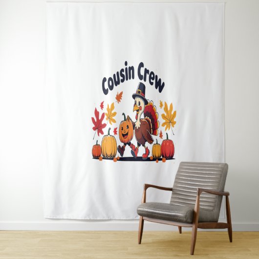 いとこのクルー感謝カボチャ タペストリー (インサイチュ)