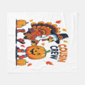 いとこのクルー感謝カボチャ フリースブランケット (正面(横))