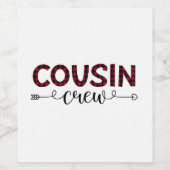 いとこのクルー水牛のプレイドパターンクリスマス ワインラベル (シングルラベル)