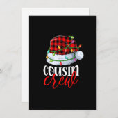 いとこのクルーSanta Red Plaidクリスマスおもしろいクリスマス 招待状 (正面/裏面)