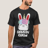 いとこのクルーUnicornバニー復活祭の卵の狩りの衣装 Tシャツ (正面)