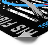 いとこのタイプ1糖尿病認識度リボンUSAフラグ ポスター (角)