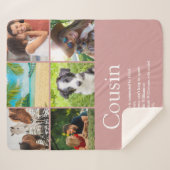 いとこのダスティーローズピンクフォトコラージュ シェルパブランケット (正面(横))