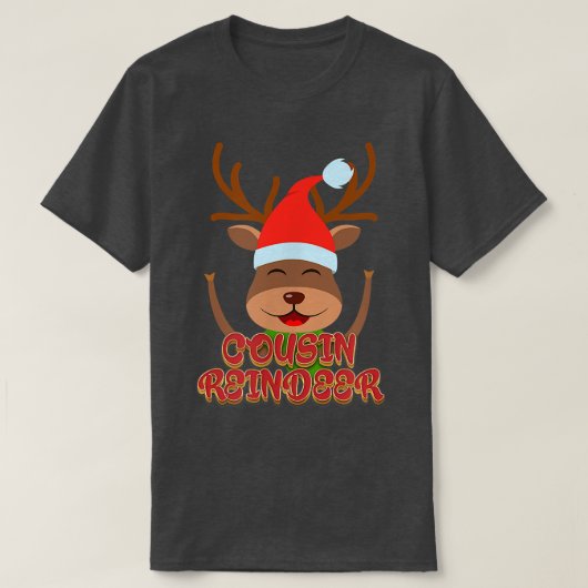 いとこのトナカイ一致ファミリーグループクリスマスパ Tシャツ (デザイン正面)