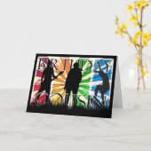 いとこのバースデー・カードの男性のモダン カード (黄色い花)