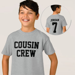 いとこのパーソナライズされたクルースポーティスタイル Tシャツ