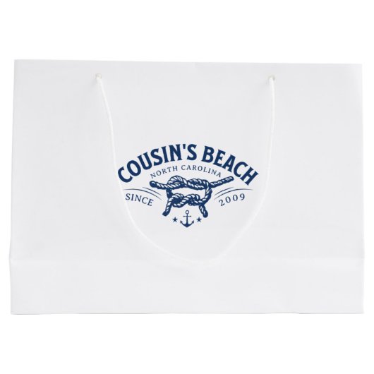 いとこのビーチNC私が向いた夏かわいらし ラージペーパーバッグ (裏面)